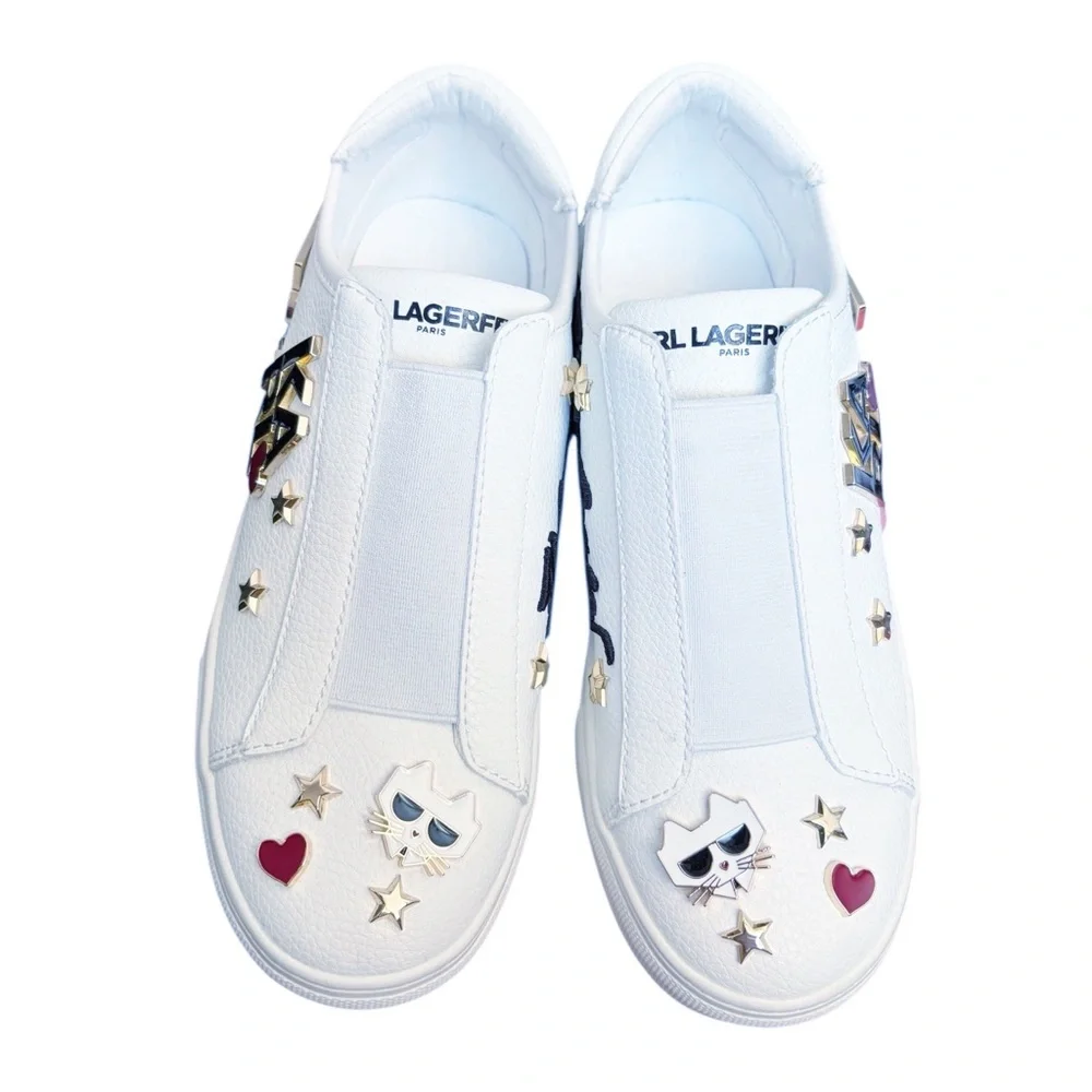 New Karl Lagerfeld Paris Caitie slip-on sneakers in bright‎ white